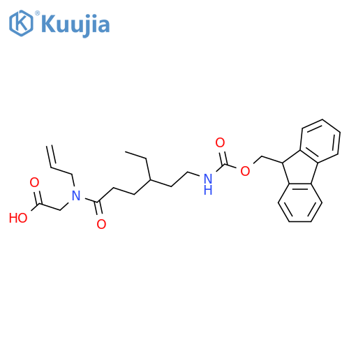 2-4-ethyl-6-({(9H-fluoren-9-yl)methoxycarbonyl}amino)-N-(prop-2-en-1-yl)hexanamidoacetic acid structure