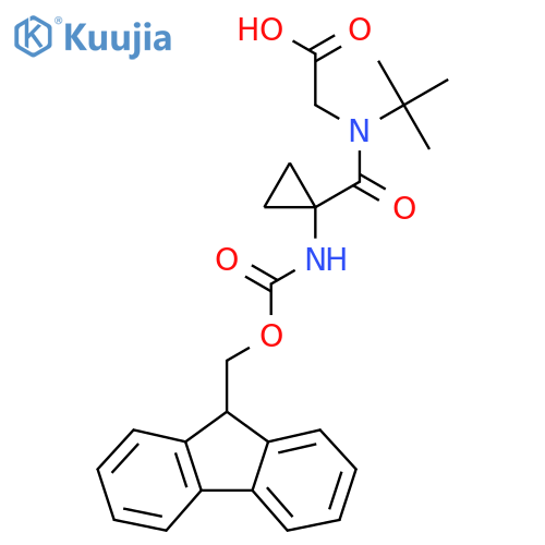 2-{N-tert-butyl-1-1-({(9H-fluoren-9-yl)methoxycarbonyl}amino)cyclopropylformamido}acetic acid structure
