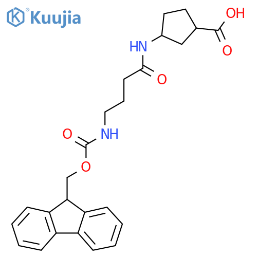 3-4-({(9H-fluoren-9-yl)methoxycarbonyl}amino)butanamidocyclopentane-1-carboxylic acid structure