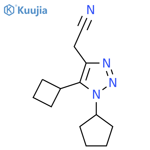 2-(5-cyclobutyl-1-cyclopentyl-1H-1,2,3-triazol-4-yl)acetonitrile structure
