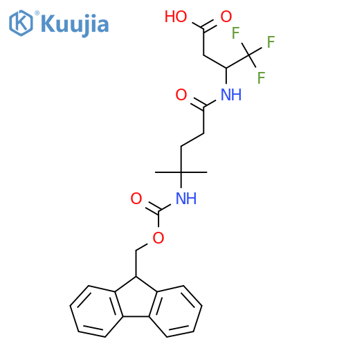 3-4-({(9H-fluoren-9-yl)methoxycarbonyl}amino)-4-methylpentanamido-4,4,4-trifluorobutanoic acid structure