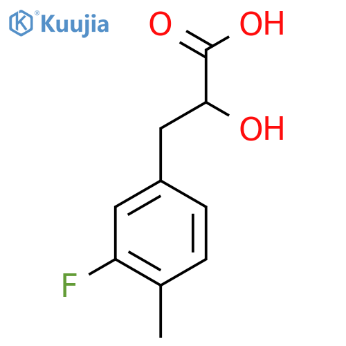 3-(3-fluoro-4-methylphenyl)-2-hydroxypropanoic acid structure