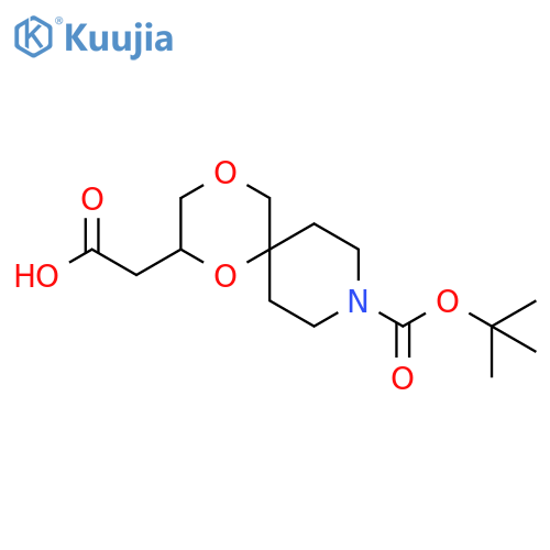 2-{9-(tert-butoxy)carbonyl-1,4-dioxa-9-azaspiro5.5undecan-2-yl}acetic acid structure
