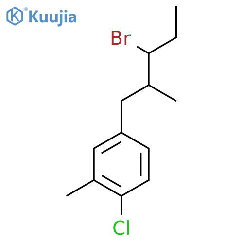 4-(3-bromo-2-methylpentyl)-1-chloro-2-methylbenzene structure