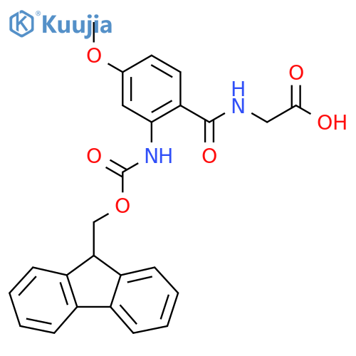 2-{2-({(9H-fluoren-9-yl)methoxycarbonyl}amino)-4-methoxyphenylformamido}acetic acid structure