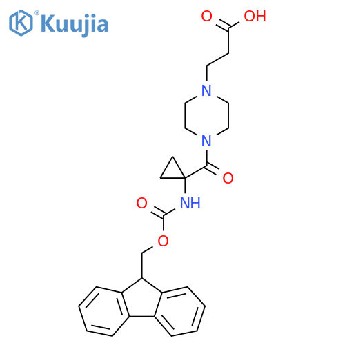 3-{4-1-({(9H-fluoren-9-yl)methoxycarbonyl}amino)cyclopropanecarbonylpiperazin-1-yl}propanoic acid structure