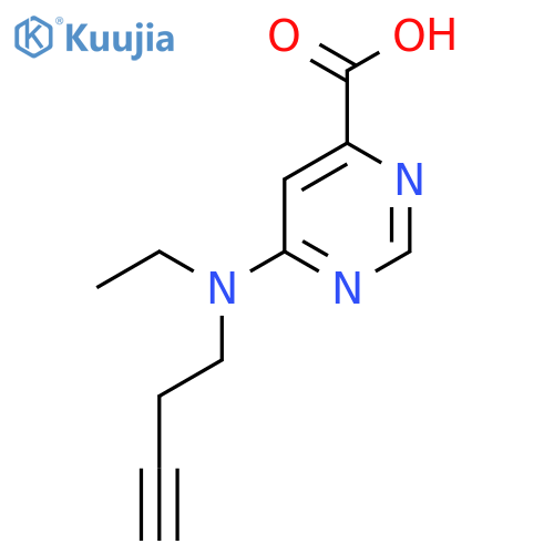 6-(but-3-yn-1-yl)(ethyl)aminopyrimidine-4-carboxylic acid structure