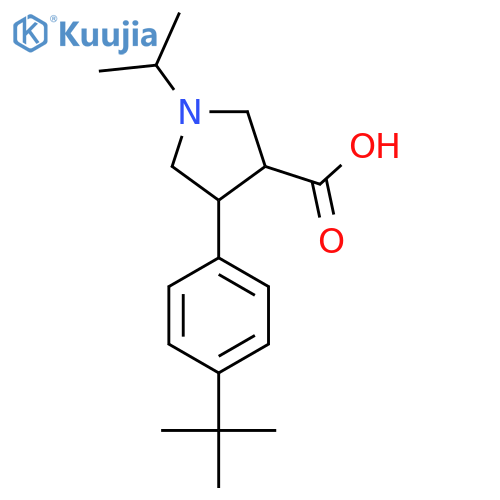 4-(4-Tert-butylphenyl)-1-(propan-2-yl)pyrrolidine-3-carboxylic acid structure