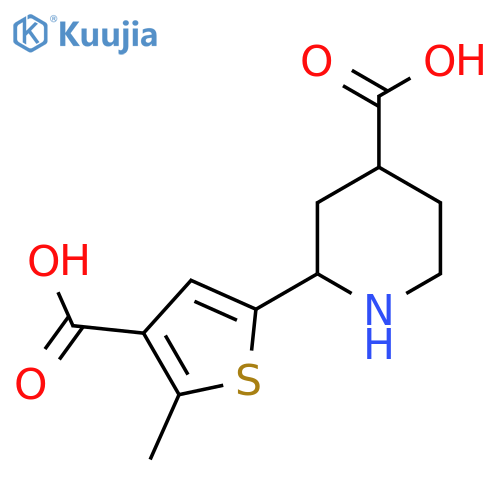 2-(4-carboxy-5-methylthiophen-2-yl)piperidine-4-carboxylic acid structure