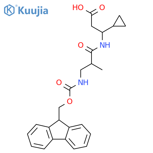 3-cyclopropyl-3-3-({(9H-fluoren-9-yl)methoxycarbonyl}amino)-2-methylpropanamidopropanoic acid structure