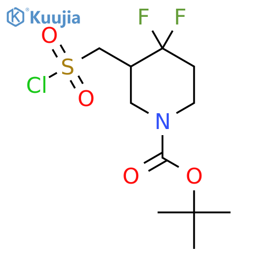 tert-butyl 3-(chlorosulfonyl)methyl-4,4-difluoropiperidine-1-carboxylate structure