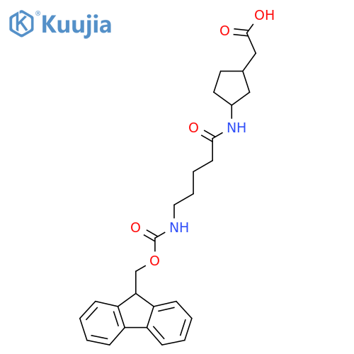 2-{3-5-({(9H-fluoren-9-yl)methoxycarbonyl}amino)pentanamidocyclopentyl}acetic acid structure
