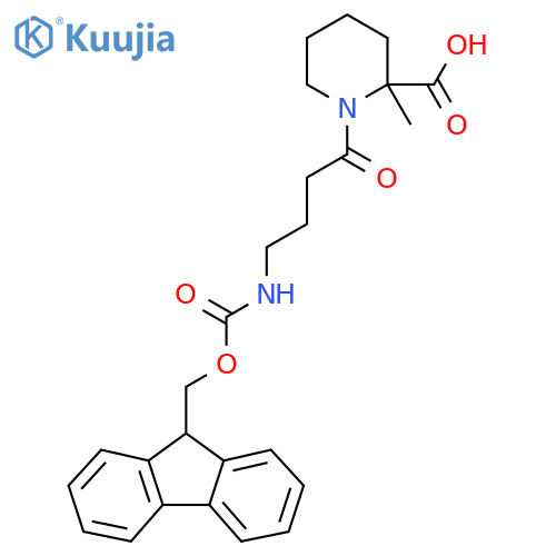 1-4-({(9H-fluoren-9-yl)methoxycarbonyl}amino)butanoyl-2-methylpiperidine-2-carboxylic acid structure