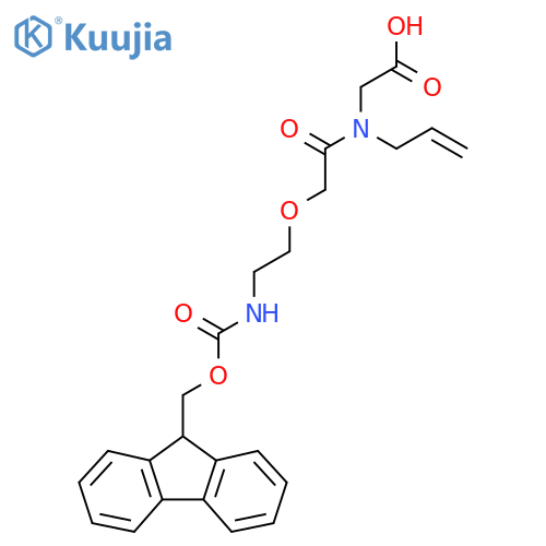 2-{2-2-({(9H-fluoren-9-yl)methoxycarbonyl}amino)ethoxy-N-(prop-2-en-1-yl)acetamido}acetic acid structure