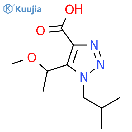 5-(1-methoxyethyl)-1-(2-methylpropyl)-1H-1,2,3-triazole-4-carboxylic acid structure