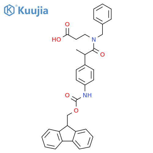 3-{N-benzyl-2-4-({(9H-fluoren-9-yl)methoxycarbonyl}amino)phenylpropanamido}propanoic acid structure