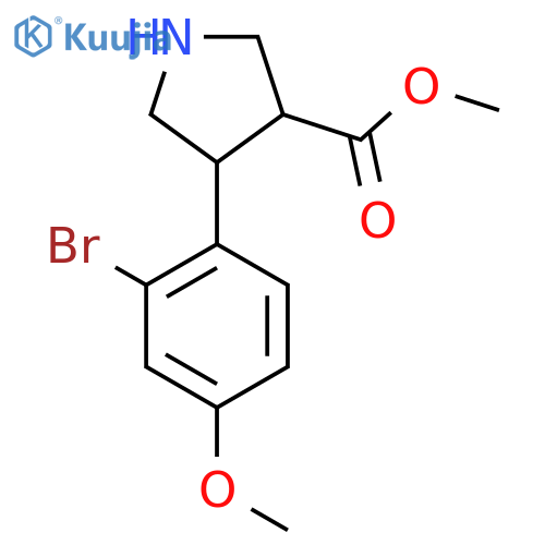 methyl 4-(2-bromo-4-methoxyphenyl)pyrrolidine-3-carboxylate structure