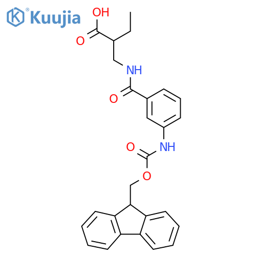 2-({3-({(9H-fluoren-9-yl)methoxycarbonyl}amino)phenylformamido}methyl)butanoic acid structure