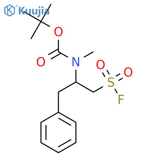 tert-butyl N-1-(fluorosulfonyl)-3-phenylpropan-2-yl-N-methylcarbamate structure