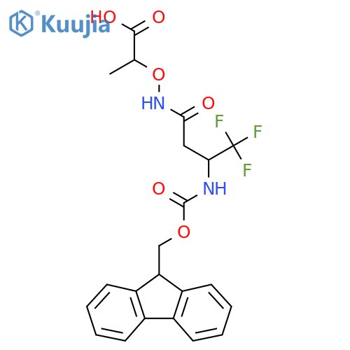 2-{3-({(9H-fluoren-9-yl)methoxycarbonyl}amino)-4,4,4-trifluorobutanamidooxy}propanoic acid structure