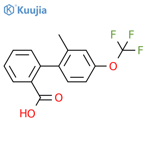 2'-Methyl-4'-(trifluoromethoxy)[1,1'-biphenyl]-2-carboxylic acid structure