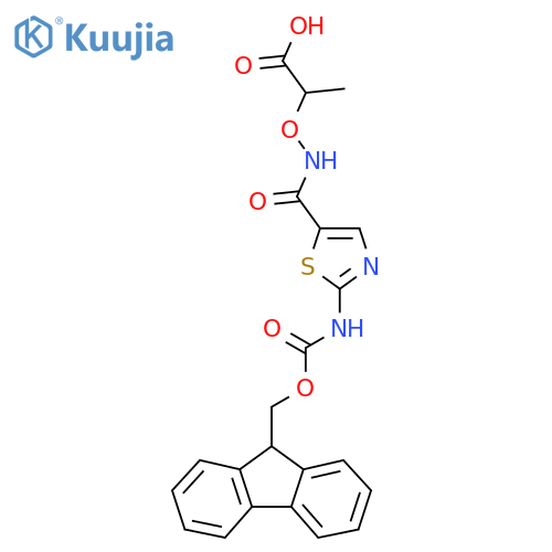 2-({2-({(9H-fluoren-9-yl)methoxycarbonyl}amino)-1,3-thiazol-5-ylformamido}oxy)propanoic acid structure