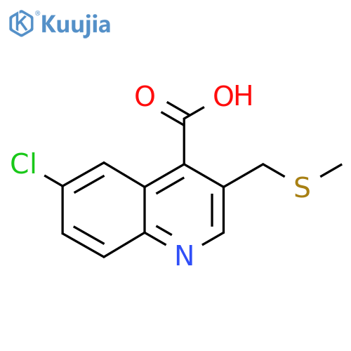 6-chloro-3-(methylsulfanyl)methylquinoline-4-carboxylic acid structure