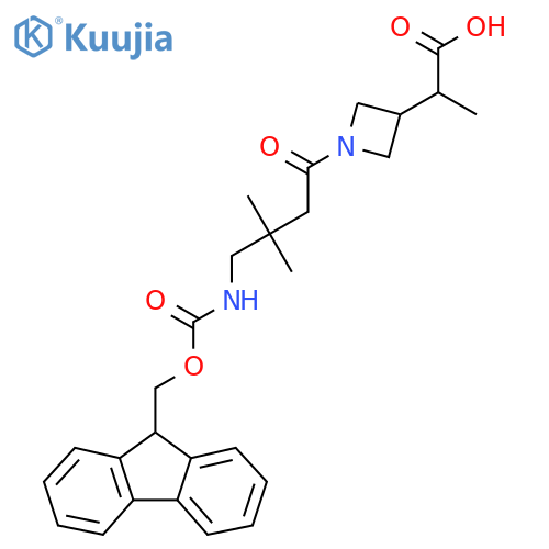 2-{1-4-({(9H-fluoren-9-yl)methoxycarbonyl}amino)-3,3-dimethylbutanoylazetidin-3-yl}propanoic acid structure
