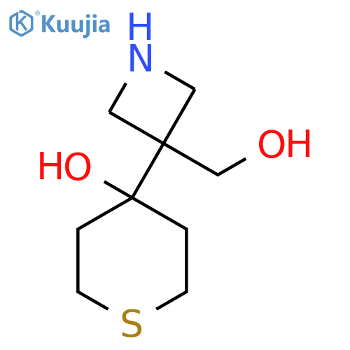 4-3-(hydroxymethyl)azetidin-3-ylthian-4-ol structure