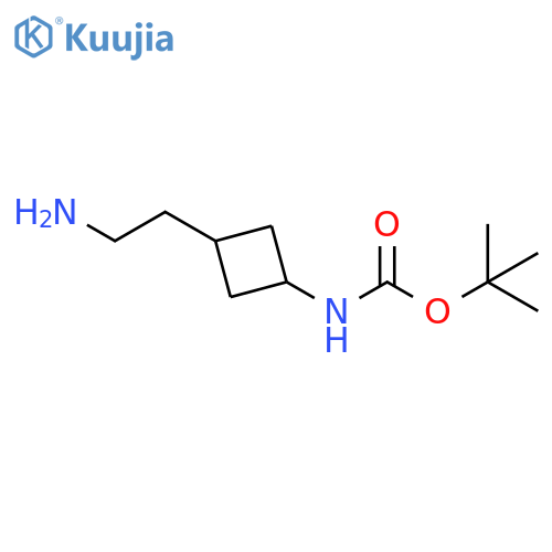 tert-butyl N-3-(2-aminoethyl)cyclobutylcarbamate, Mixture of diastereomers structure
