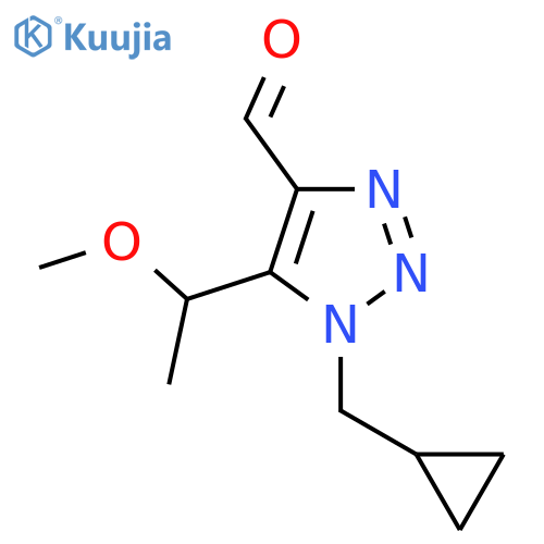 1-(cyclopropylmethyl)-5-(1-methoxyethyl)-1H-1,2,3-triazole-4-carbaldehyde structure