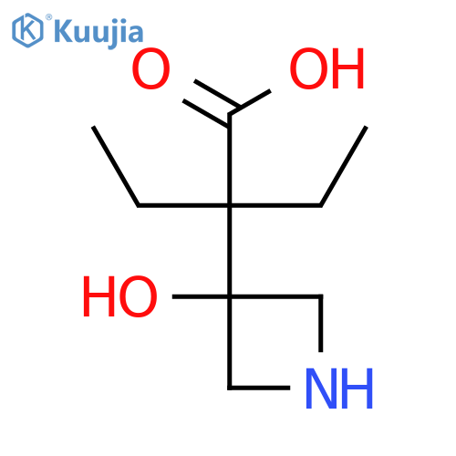 2-Ethyl-2-(3-hydroxyazetidin-3-yl)butanoic acid structure