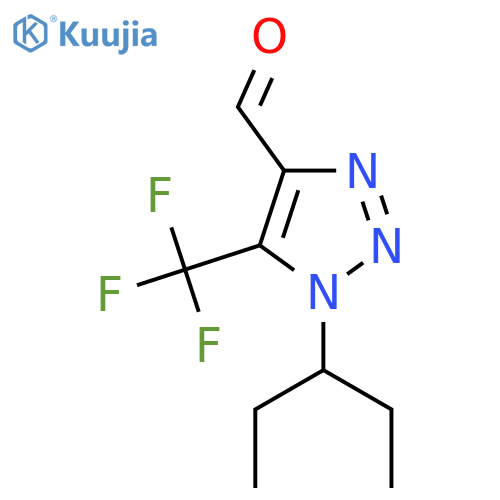 1-(pentan-3-yl)-5-(trifluoromethyl)-1H-1,2,3-triazole-4-carbaldehyde structure