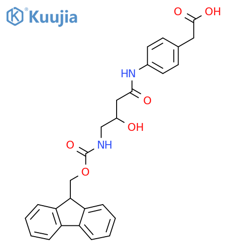 2-{4-4-({(9H-fluoren-9-yl)methoxycarbonyl}amino)-3-hydroxybutanamidophenyl}acetic acid structure