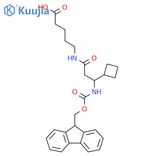 5-3-cyclobutyl-3-({(9H-fluoren-9-yl)methoxycarbonyl}amino)propanamidopentanoic acid structure