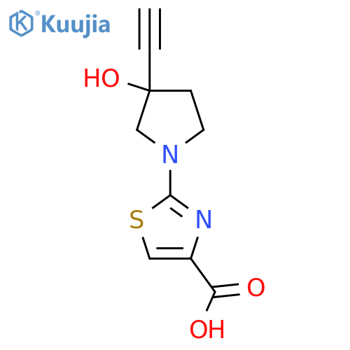 2-(3-ethynyl-3-hydroxypyrrolidin-1-yl)-1,3-thiazole-4-carboxylic acid structure