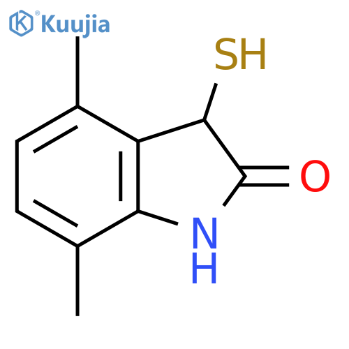4,7-dimethyl-3-sulfanyl-2,3-dihydro-1H-indol-2-one structure