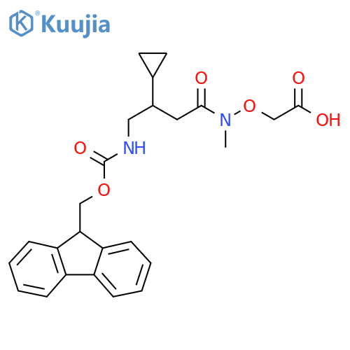 2-{3-cyclopropyl-4-({(9H-fluoren-9-yl)methoxycarbonyl}amino)-N-methylbutanamidooxy}acetic acid structure