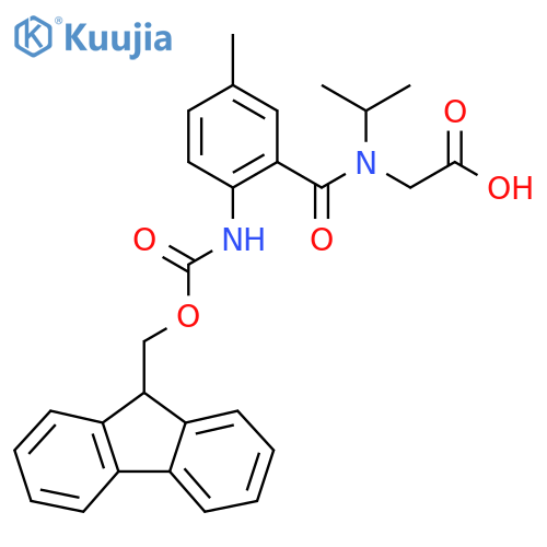 2-{1-2-({(9H-fluoren-9-yl)methoxycarbonyl}amino)-5-methylphenyl-N-(propan-2-yl)formamido}acetic acid structure