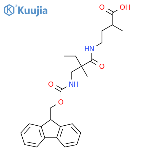 4-{2-({(9H-fluoren-9-yl)methoxycarbonyl}amino)methyl-2-methylbutanamido}-2-methylbutanoic acid structure