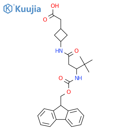 2-{3-3-({(9H-fluoren-9-yl)methoxycarbonyl}amino)-4,4-dimethylpentanamidocyclobutyl}acetic acid structure