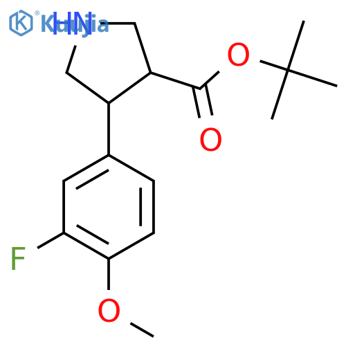 tert-butyl 4-(3-fluoro-4-methoxyphenyl)pyrrolidine-3-carboxylate structure