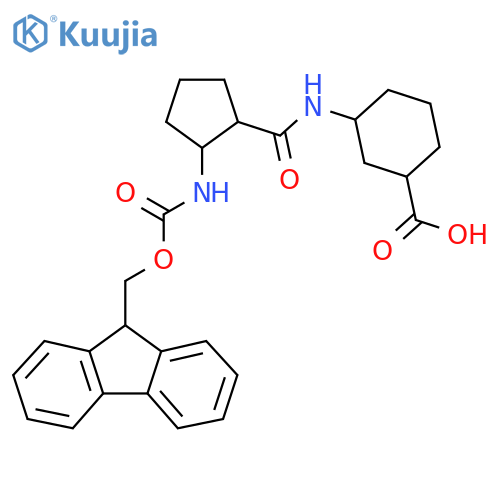 3-2-({(9H-fluoren-9-yl)methoxycarbonyl}amino)cyclopentaneamidocyclohexane-1-carboxylic acid structure