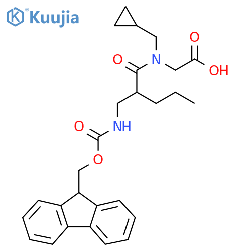 2-N-(cyclopropylmethyl)-2-({(9H-fluoren-9-yl)methoxycarbonyl}amino)methylpentanamidoacetic acid structure