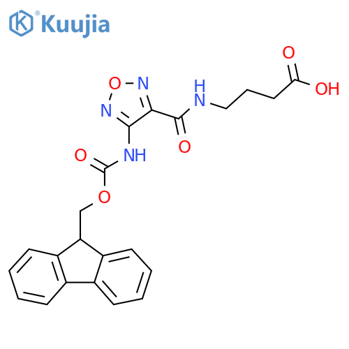 4-{4-({(9H-fluoren-9-yl)methoxycarbonyl}amino)-1,2,5-oxadiazol-3-ylformamido}butanoic acid structure
