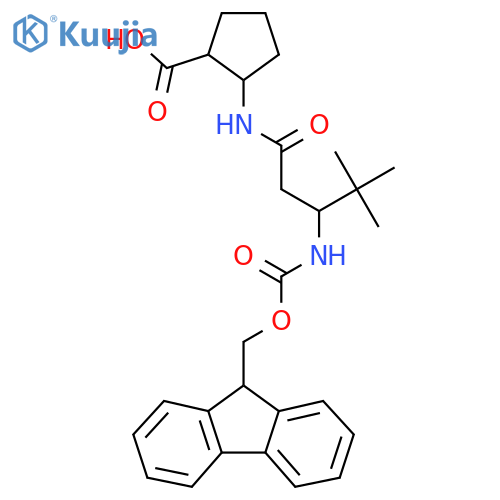 2-3-({(9H-fluoren-9-yl)methoxycarbonyl}amino)-4,4-dimethylpentanamidocyclopentane-1-carboxylic acid structure