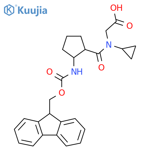 2-{N-cyclopropyl-1-2-({(9H-fluoren-9-yl)methoxycarbonyl}amino)cyclopentylformamido}acetic acid structure