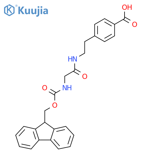 4-{2-2-({(9H-fluoren-9-yl)methoxycarbonyl}amino)acetamidoethyl}benzoic acid structure