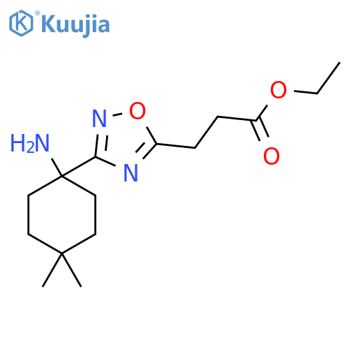 Ethyl 3-[3-(1-amino-4,4-dimethylcyclohexyl)-1,2,4-oxadiazol-5-yl]propanoate structure