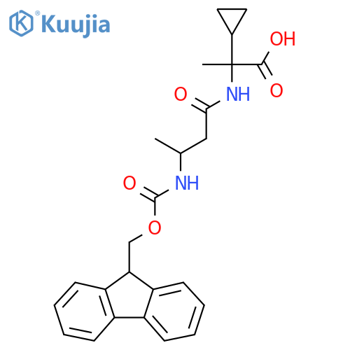 2-cyclopropyl-2-3-({(9H-fluoren-9-yl)methoxycarbonyl}amino)butanamidopropanoic acid structure